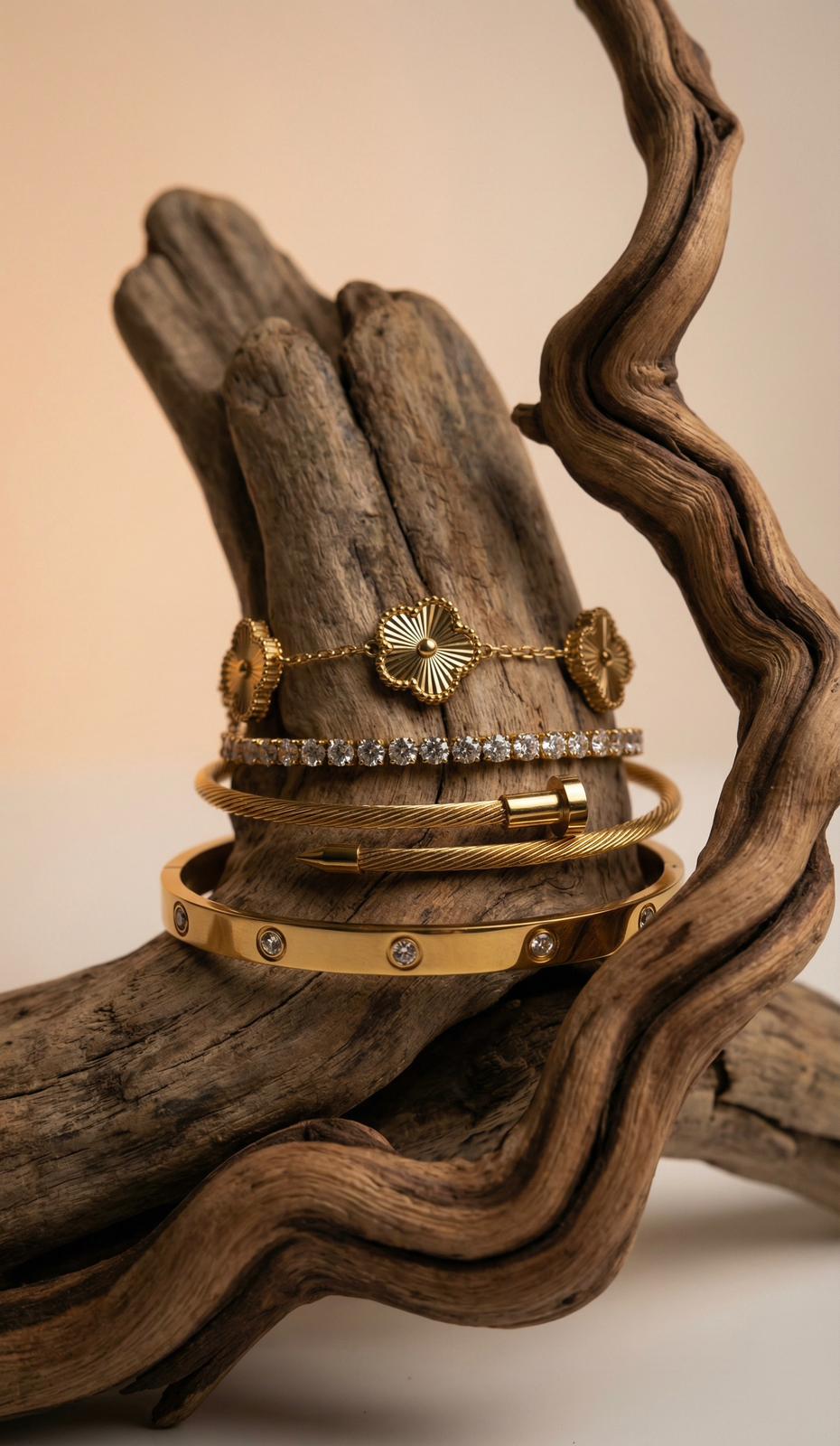 18K Gold Curated Bracelet Stack