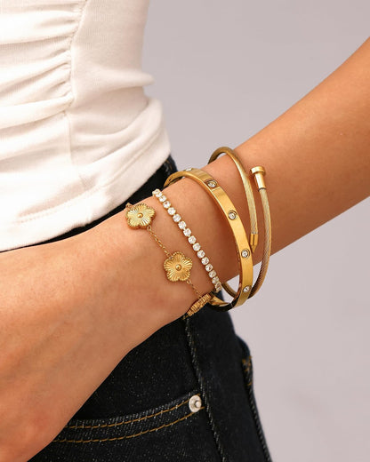 18K Gold Curated Bracelet Stack