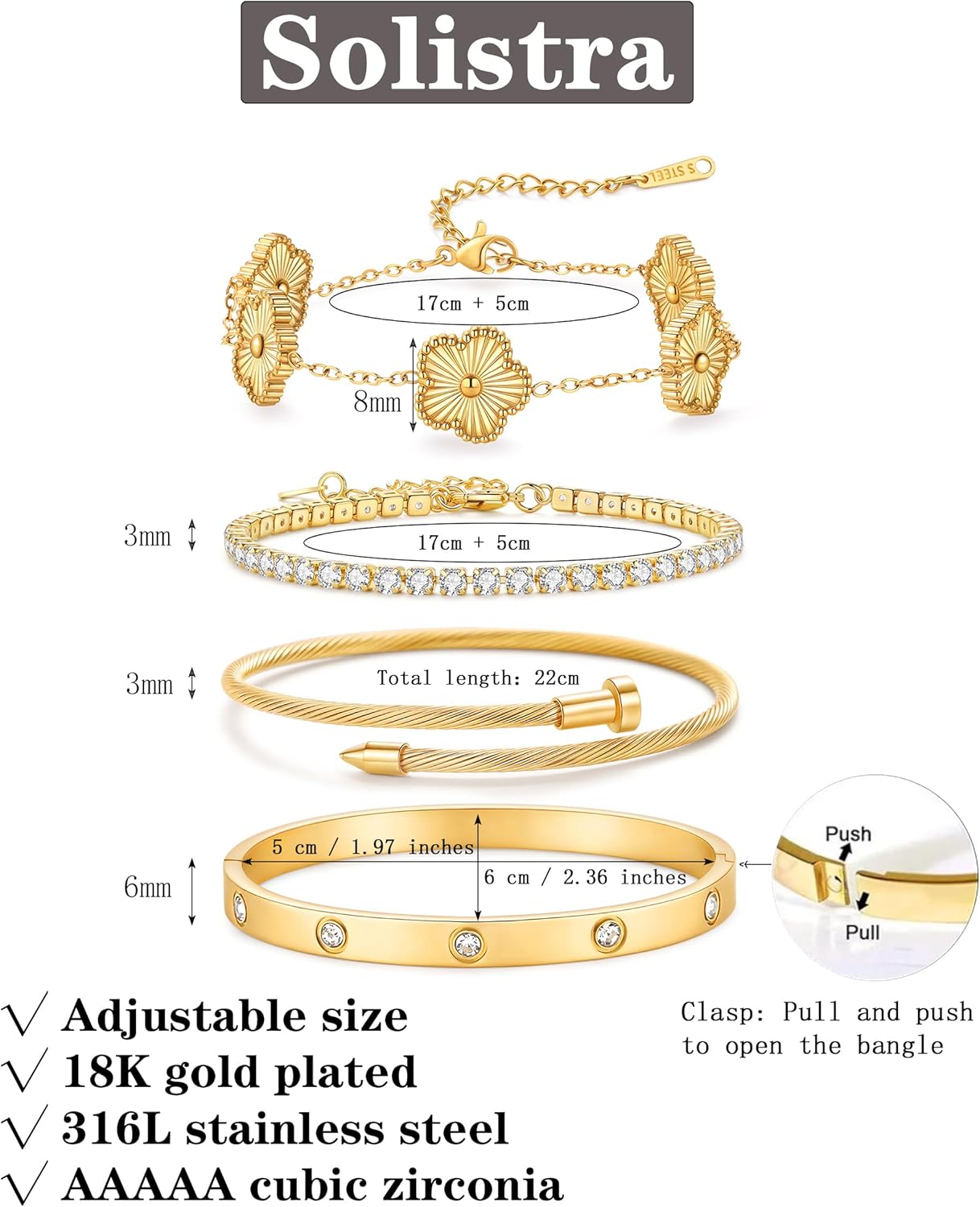 18K Gold Curated Bracelet Stack