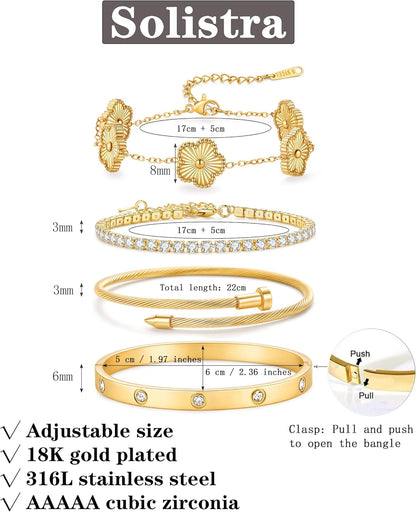 18K Gold Curated Bracelet Stack