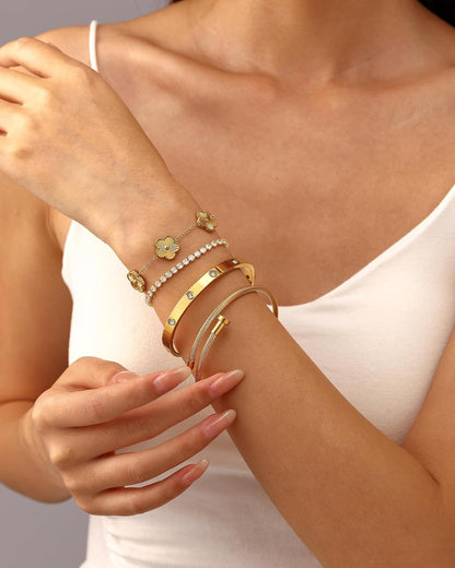 18K Gold Curated Bracelet Stack