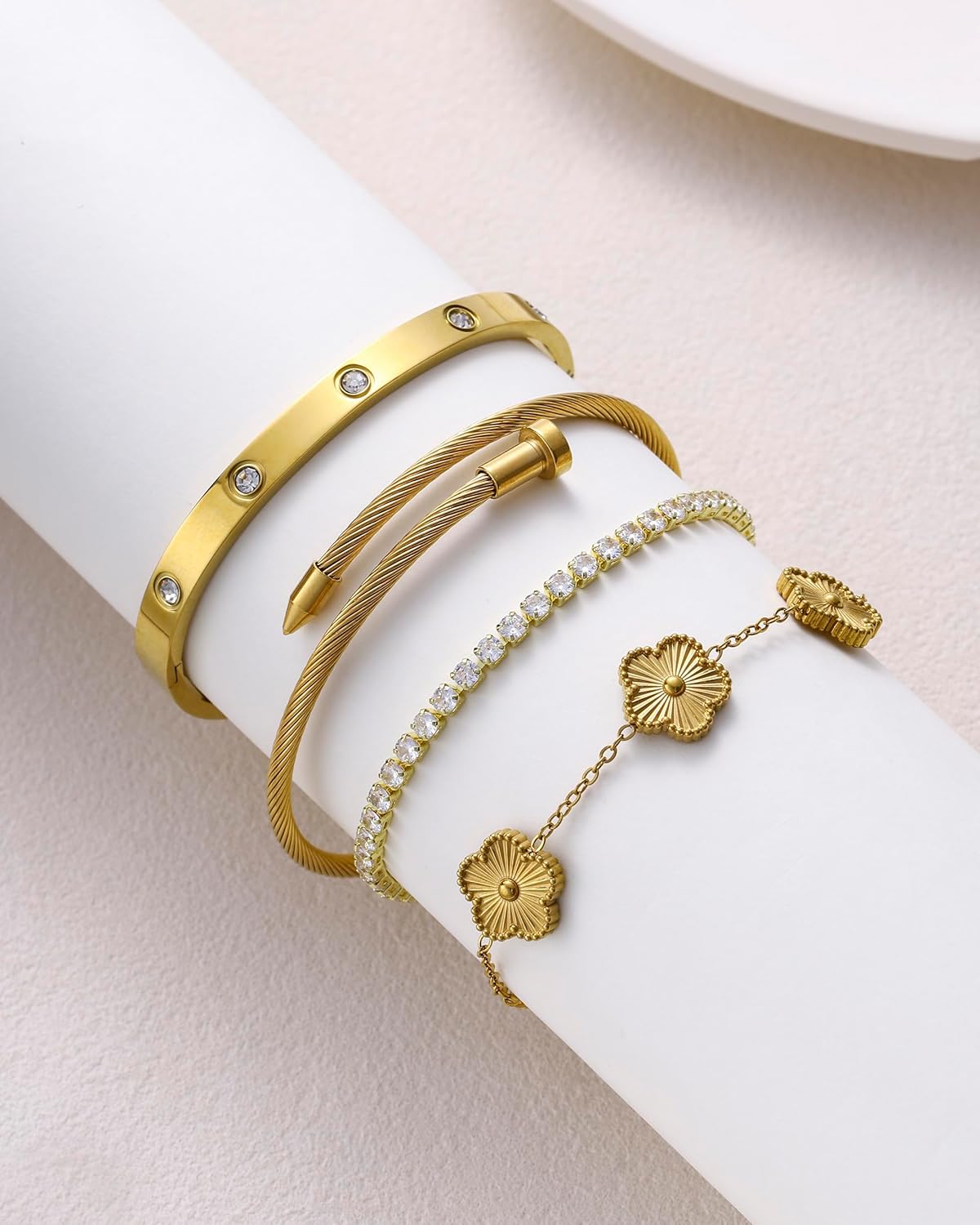 18K Gold Curated Bracelet Stack