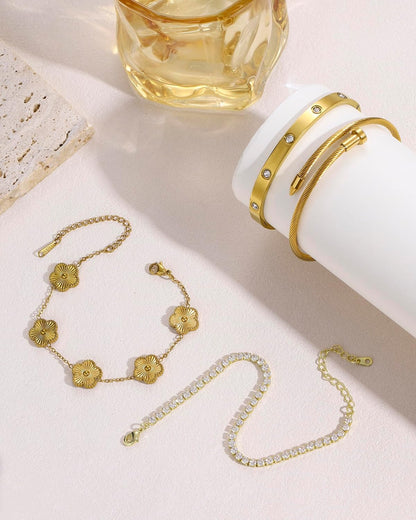 18K Gold Curated Bracelet Stack