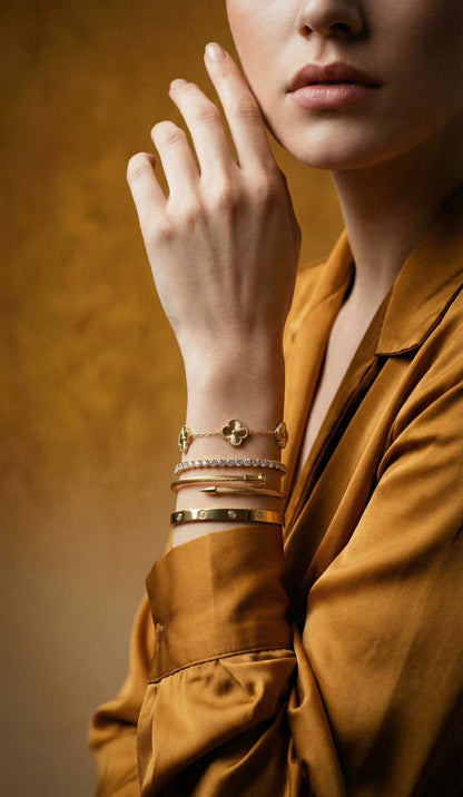 18K Gold Curated Bracelet Stack